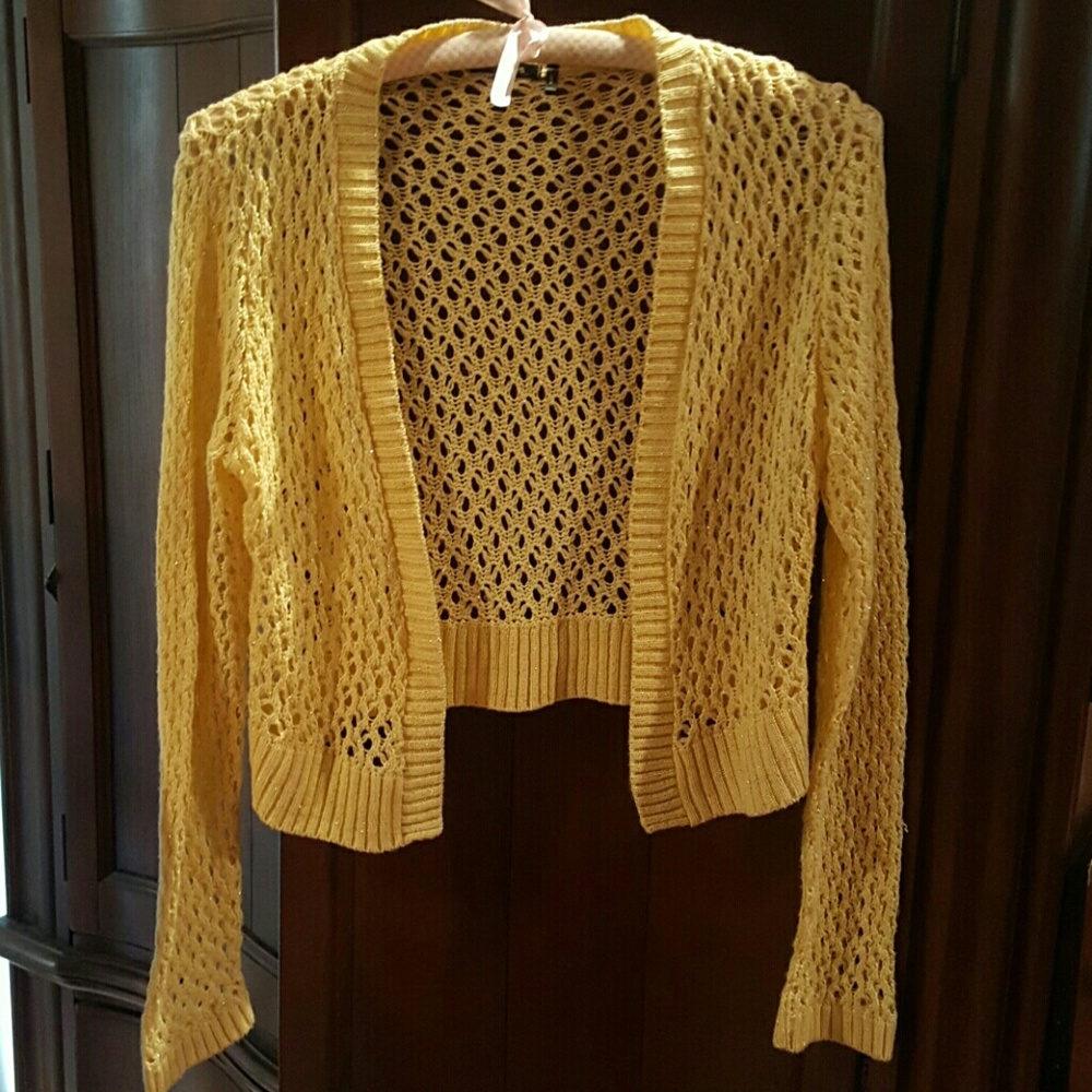 Yellow knit shrug